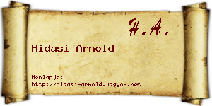 Hidasi Arnold névjegykártya